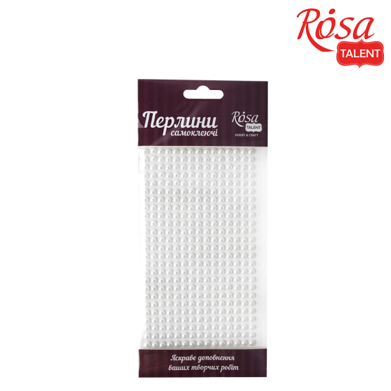 Перлини самоклеючі Білі 5мм 375шт ROSA Talent Київ