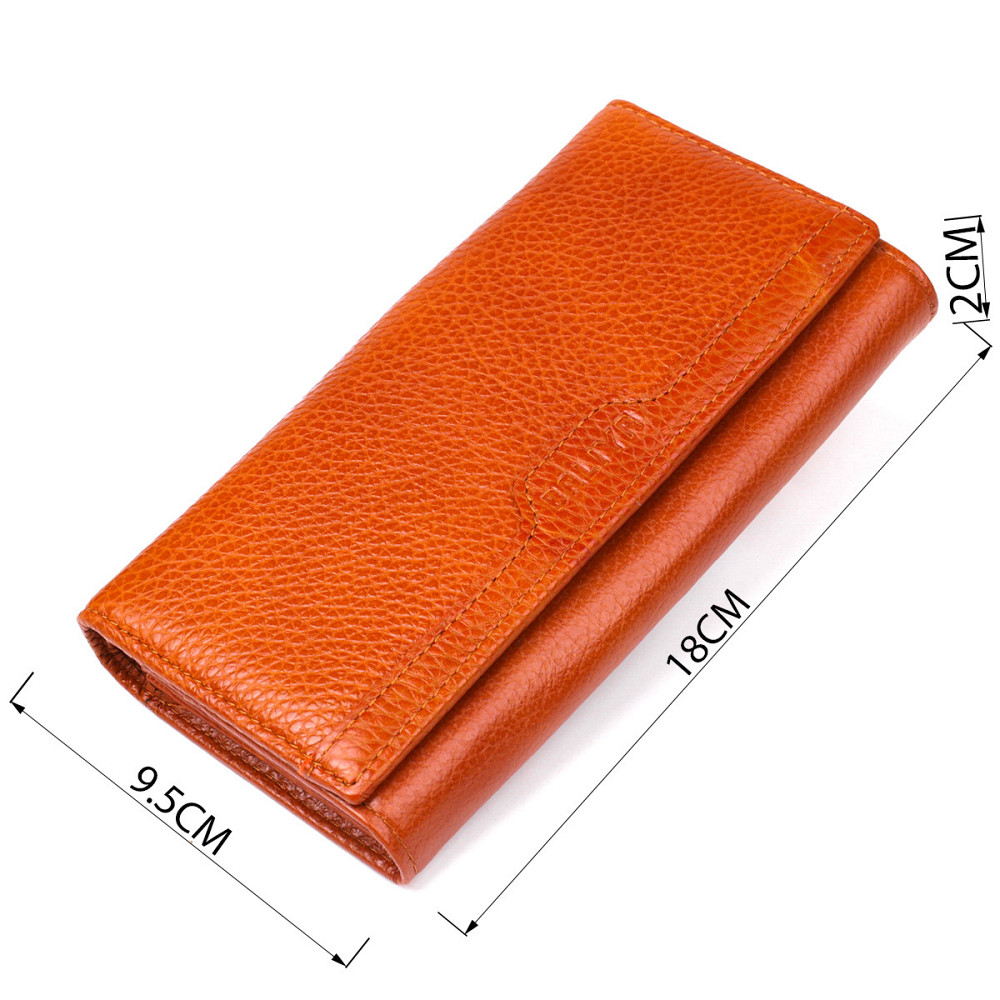 Гаманець горизонтальний жіночий шкіряний Помаранчевий (BALIYA) Київ - фото 3