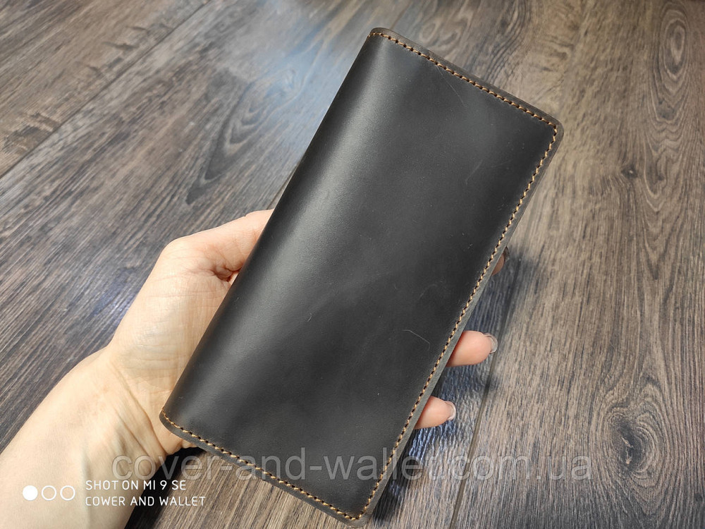 Тонкий чоловічий гаманець купюрник без застібки із вінтажної шкіри ST Leather Київ - фото 2