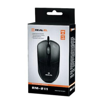 Мишка REAL-EL RM-211 USB Black Вінниця - фото 6