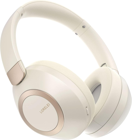 Бездротові навушники LORELEI B-C6, Bluetooth 5.3, 50 год, 40 мм, мікрофон, AUX 3,5 мм, складні, бежево-білі Київ