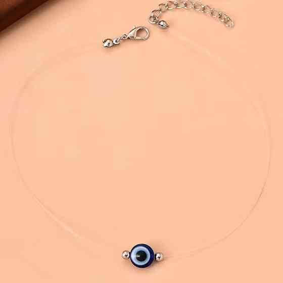 Ожерелье-оберег «Глаз Фатимы (Nazar)» на прозрачной жилке, 38,5+8 см, регулируемое Киев