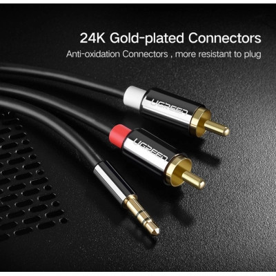 Кабель мультимедійний 3.5mm M to 2xRCA M 1.0m AV116 black Ugreen (10749) Вінниця - фото 7