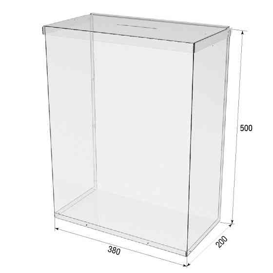 Ящик EKOSTAR без замка для пожертвований и сбора денег 380x200x500. Объем 38 литров Киев