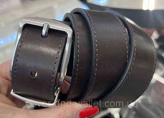 Двусторонний мужской джинсовый ремень с классической пряжкой 35 мм PS Leather Киев