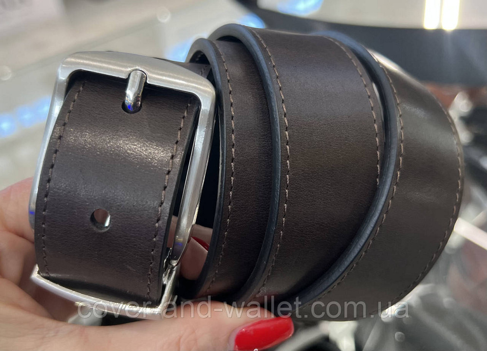 Двусторонний мужской джинсовый ремень с классической пряжкой 35 мм PS Leather Киев - изображение 3