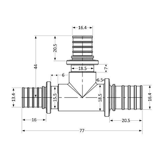 Трійник натяжний Icma No1039 d20х20х16 851039GWGWBO05 Київ
