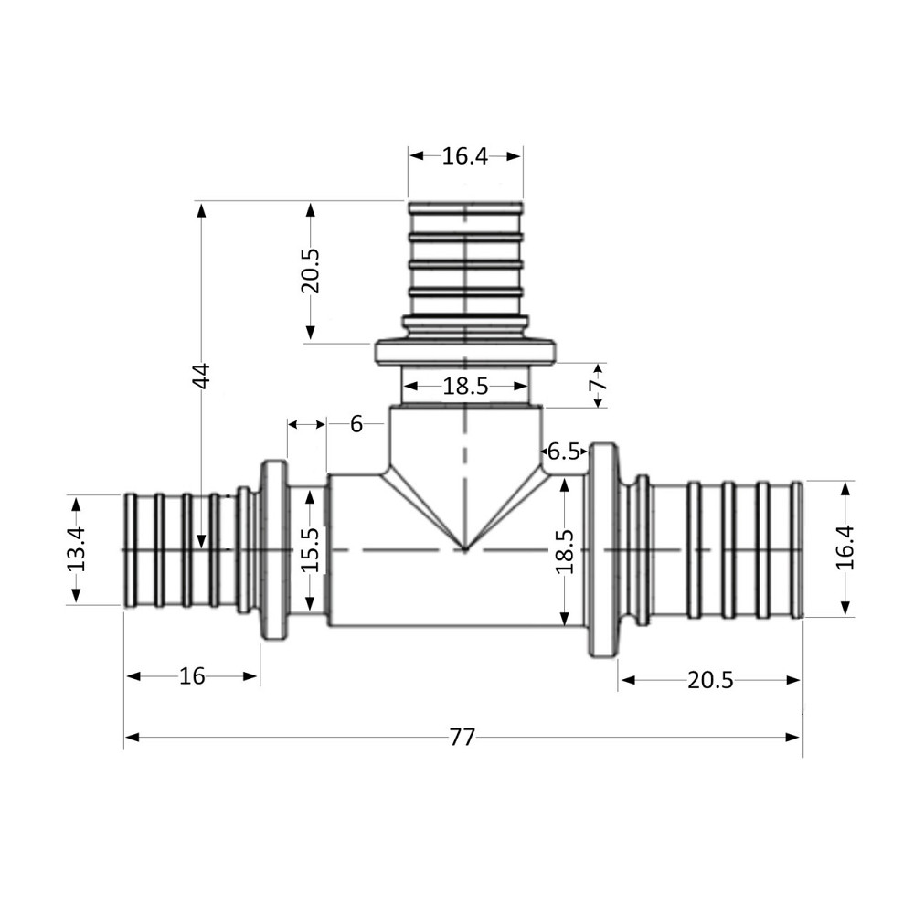 Трійник натяжний Icma No1039 d20х20х16 851039GWGWBO05 Київ - фото 2