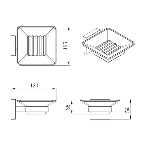 Мильниця для ванни VOLLE CUADRO de la noche чорна Київ