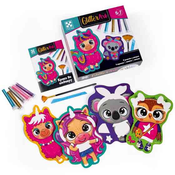 Набір для творчості "Glitter Art Блискучі звірята" VT4501-11, 5 флаконів з гліттерами Вінниця