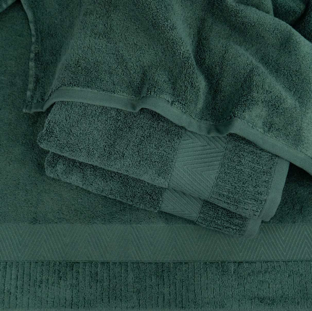 Банний махровий рушник 70x140см Преміум якості Зеро Твіст Бордюр 550г/м2 (Зелений) Суми - фото 3