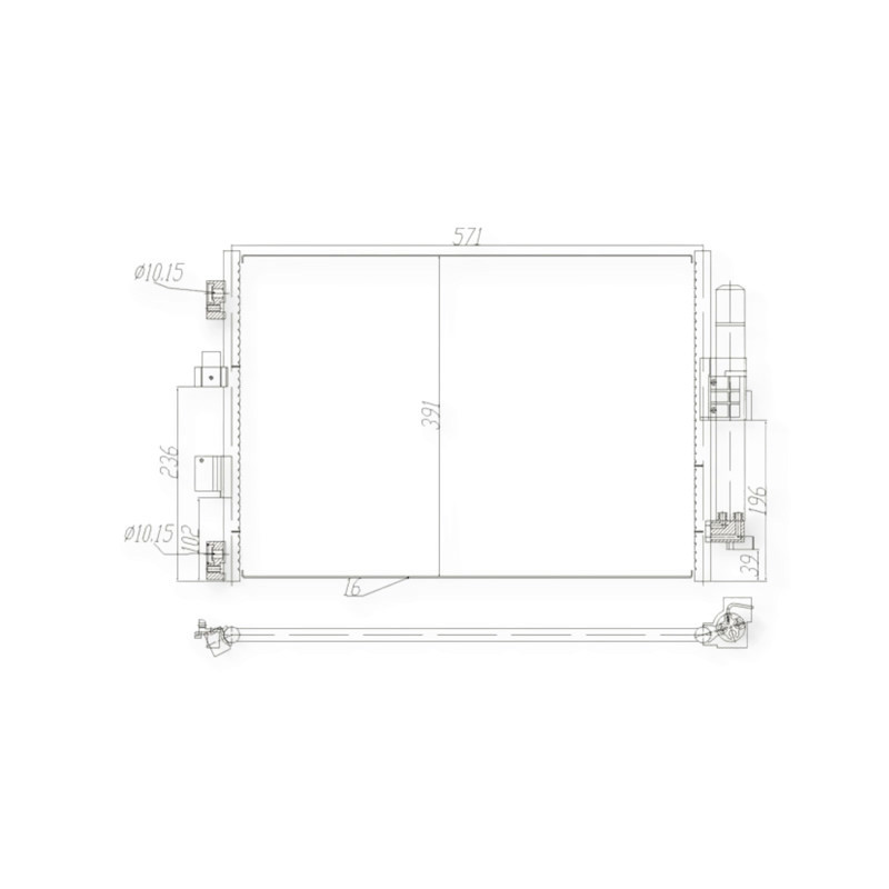 Радиатор Ford Focus, Kuga, Transit Connect 1.0, 1.5EcoBoost, 1.5, 1.6D 10- кондиционера Мукачево - изображение 1