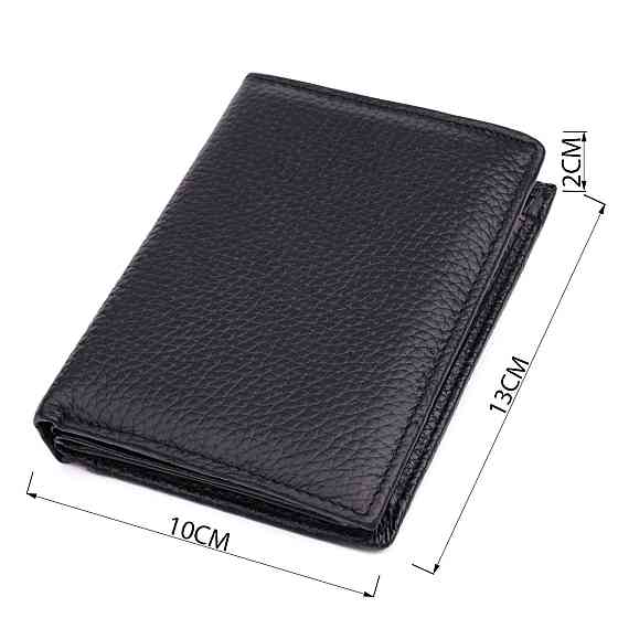 Удобный мужской кожаный кошелек в два сложения Vintage sale_15093 Черный Киев