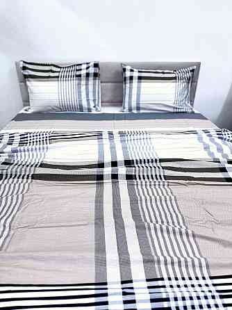 Ecotton Комплект постільної білизни Ecotton двоспальний 180х215 см бежевий Клітинка Сатин 21202 Коломия