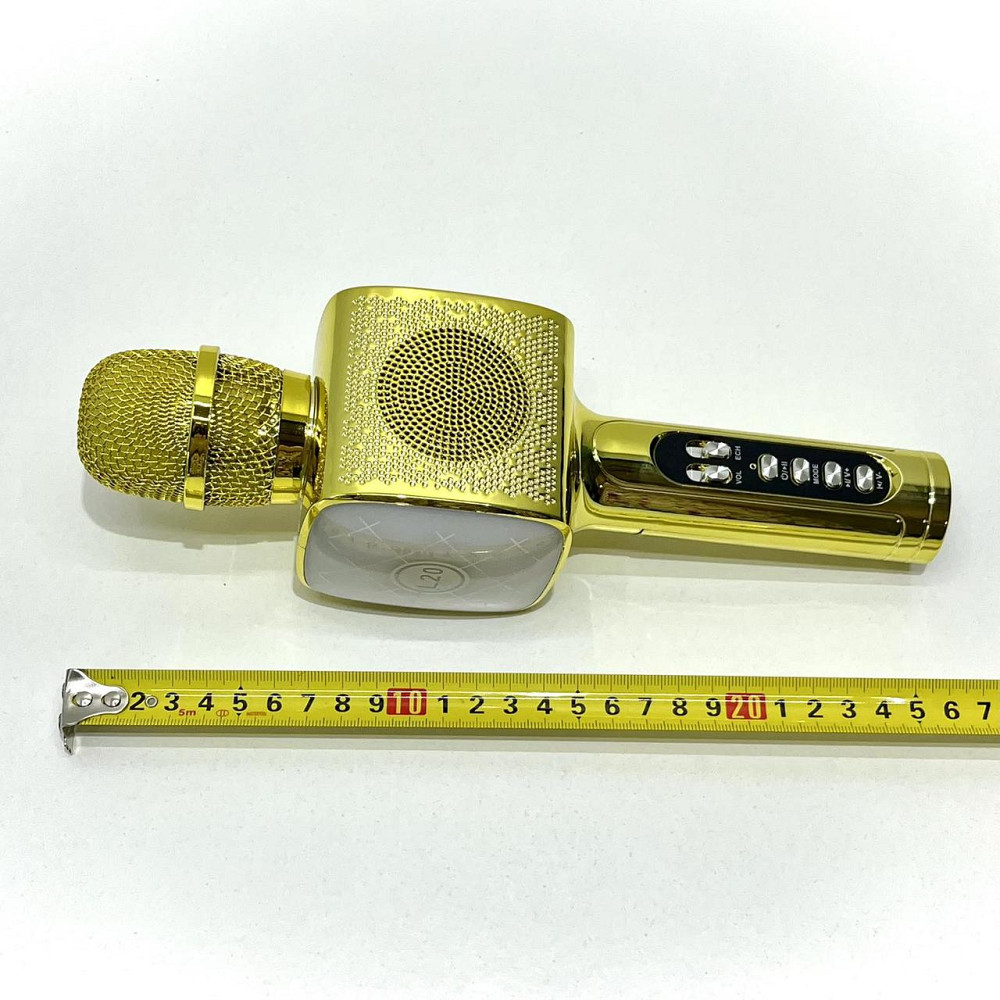 Мікрофон бездротової караоке bluetooth USB акумулятор TF слот 25см Золотистий (L20) Чернигов - изображение 6