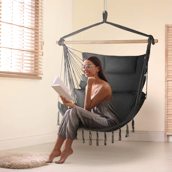 Бразильське крісло - гамак Outtec Boho Sois XXL графітовий Київ - фото 3