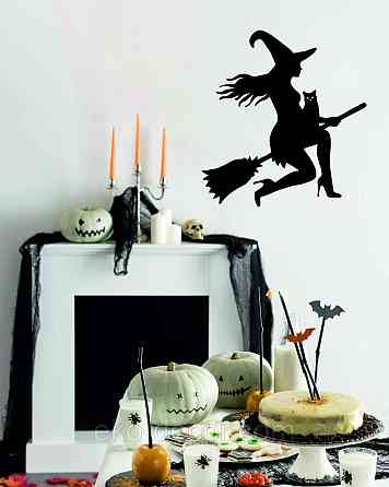 Декоративне настінне Панно «Ведьма», Декор на стіну 90*84 см, Чорний Київ