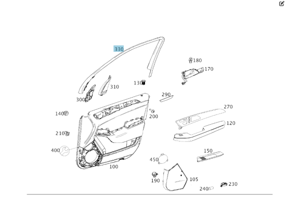 Mercedes-Benz  A2927270278 9051 Облицювання рамки скла внутрішня передніх правих дверей GLE Coupe C292 Одеса