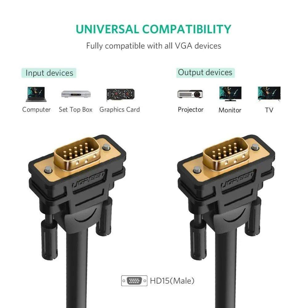 Кабель для відео відеокабель UGREEN VG101 VGA "тато" - "тато" Cable 1m UGR-11673 Одеса - фото 7