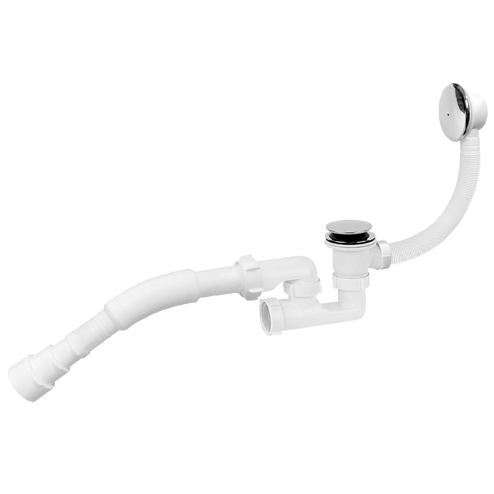Сифон ″Waterstal″для ванни регульований Click-Clack з гнучкою трубою 32/40/50  (А - 18089) Луцк - изображение 2