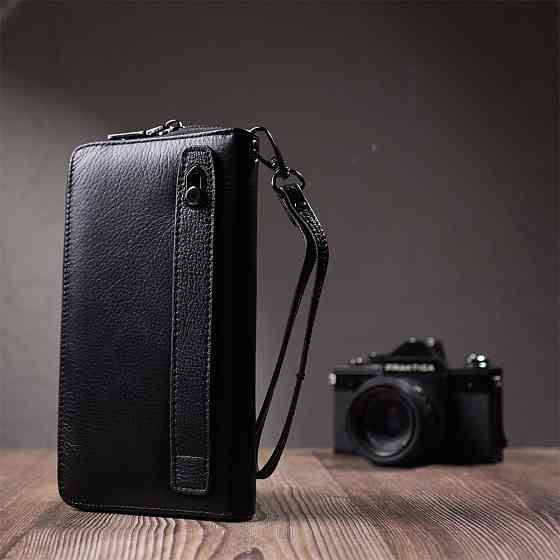 Зручний клатч для чоловіків із натуральної шкіри ST Leather 22681 Чорний Київ