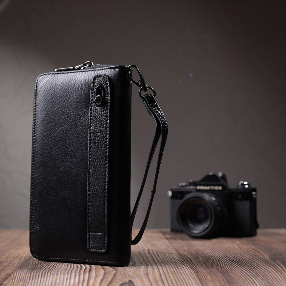 Зручний клатч для чоловіків із натуральної шкіри ST Leather 22681 Чорний Київ - фото 1