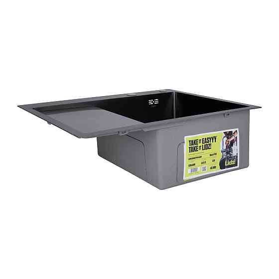 Мийка для кухні інтегрована Lidz Handmade H6350BL крило зліва (LDH6350BRUL45589) Brushed Black PVD 3,0/1,0 мм Київ