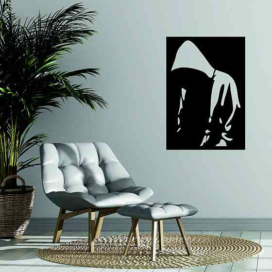 Декоративное настенное Панно «Силуэт мужчины», Декор на стену 70*48 см, Черный Киев