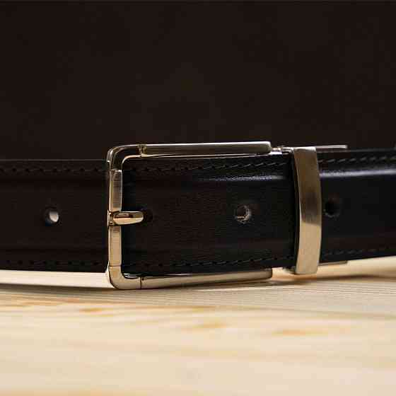 Ремень брючный двусторонний мужской Grande Pelle 11155 Коричневый и Черный Киев