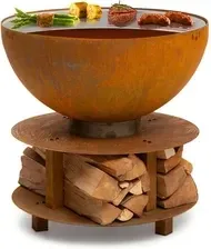 Гриль Blumfeldt Savage 2.0 Rund Palenisko Ogrodowe Z Grillem 60cm Stabilna Podstawa Schowek Na Drewno Киев - изображение 1