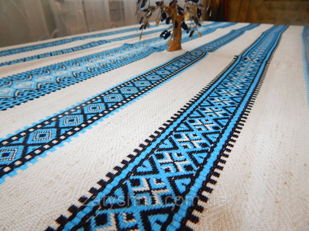 Синя скатертина вишита Київ - фото 1