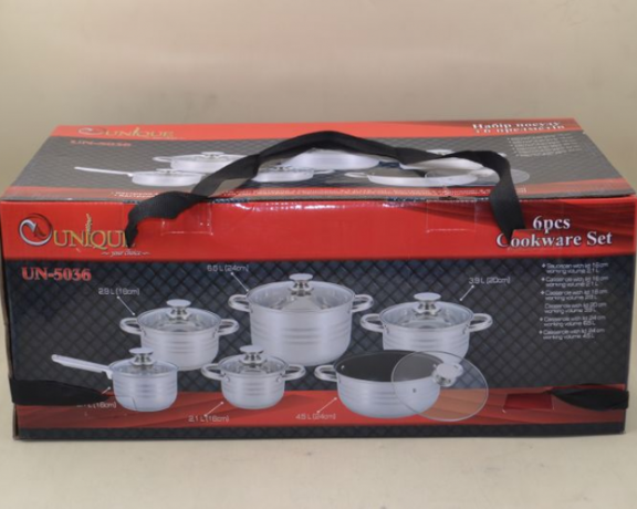 Набор кастрюль UNIQUE UN-5036 из пищевой нержавеющей стали 12п с крышками разних размеров Одесса - изображение 2