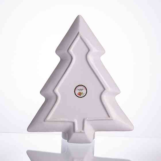 Блюдо сервировочное новогоднее для закусок из фарфора Santa 29×24×2 (см) HP-SDHK-18 Киев