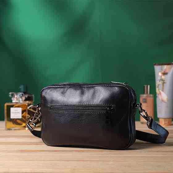 Класична сумка крос-боді з гладкої натуральної шкіри Shvigel 22841 Чорна Київ