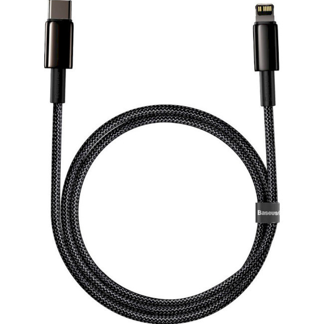 Кабель Baseus Tungsten Gold Fast Charging Data Cable Type-C to iP PD 20W 1m Black Одеса - фото 3