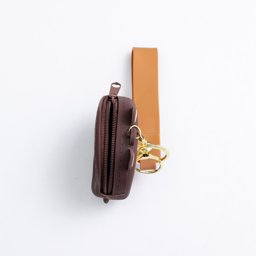 Дитячий гаманець-брелок Лабубу 7,5×7×2,5 (см з ремінцем і карабіном Коричневий HP-55-15B Коломыя - изображение 2