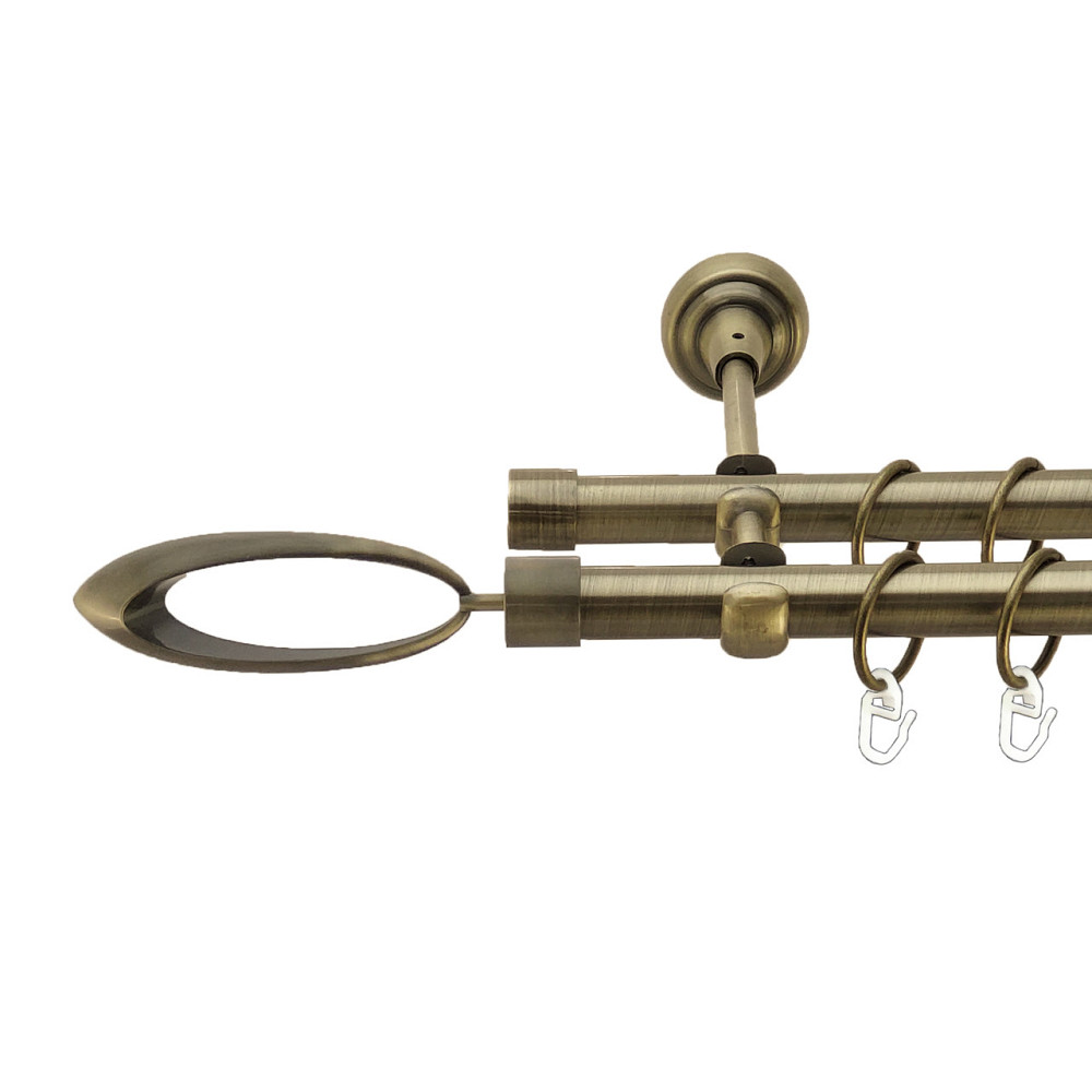 Карниз Orvit Венеція металевий дворядний відкритий Антик 19\19 мм 240 см (4016380) Львів - фото 1