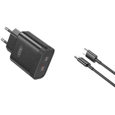 Зарядное устройство XO L105-CC 2xUSB-C PD35W Black (L105-CC.black) Винница