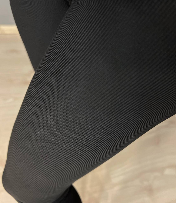 Лосини жіночі Kenalin D3 з корсетним поясом на блискавці тонкі чорні, чорний, 2XL Київ - фото 5