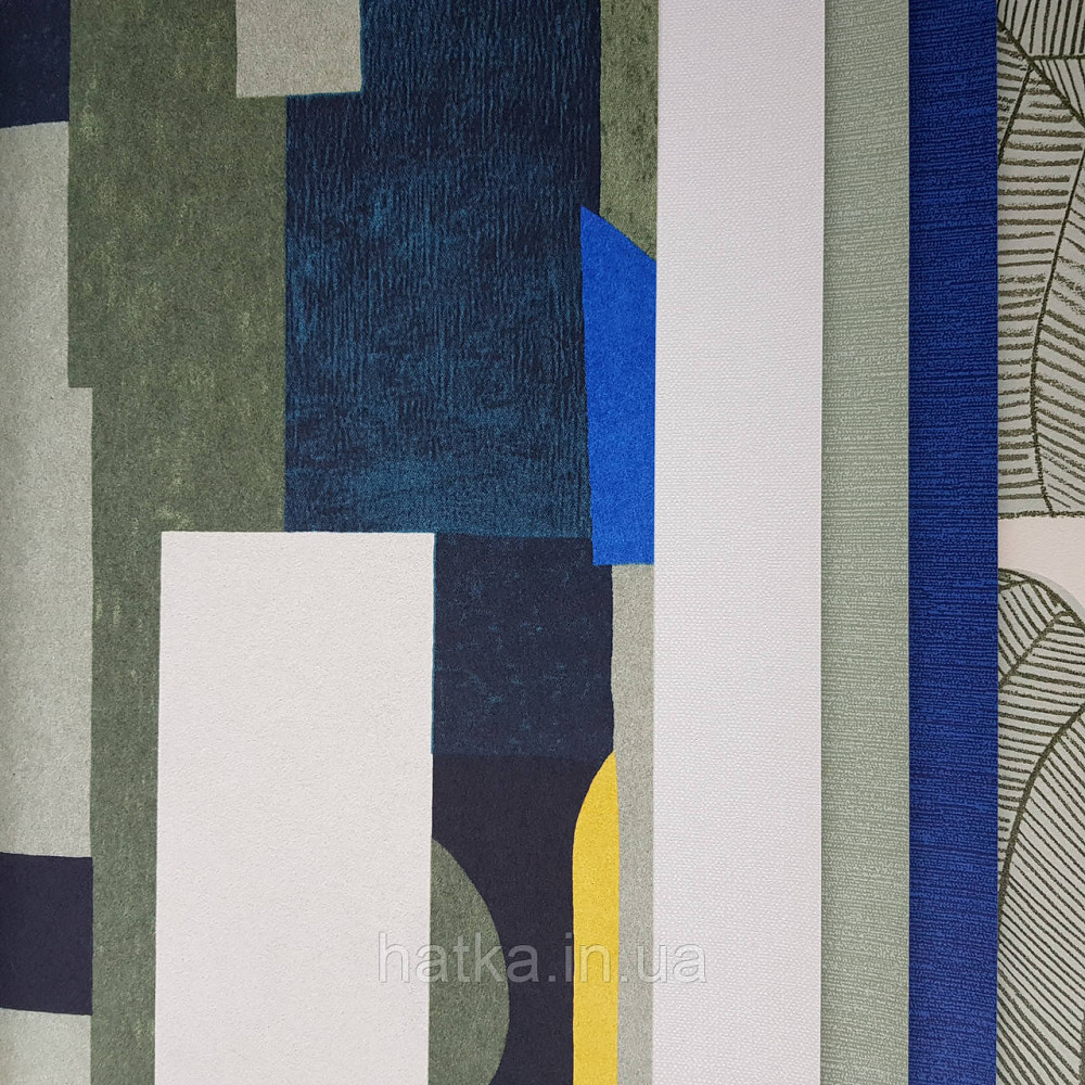 Обои флизелиновые эко Khroma Zoom Goja 0.53х10.05 м абстракция геометрия синий желтый черный белый Киев - изображение 3