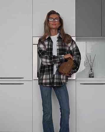 Жіноча стильна принтована сорочка в клітинку турецький кашемір Одеса