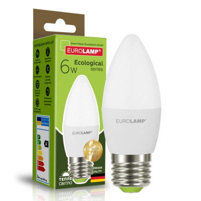 Лампочка Eurolamp LED CL 6W E27 3000K 220V (LED-CL-06273(P)) Винница - изображение 2