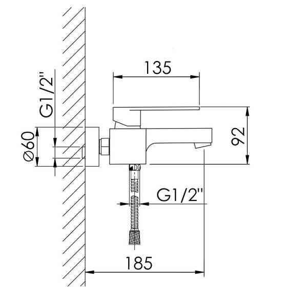 Смеситель для ванны c душевым гарнитуром Qtap Swan Eco QTSWA259CRM45534 Chrome Харьков
