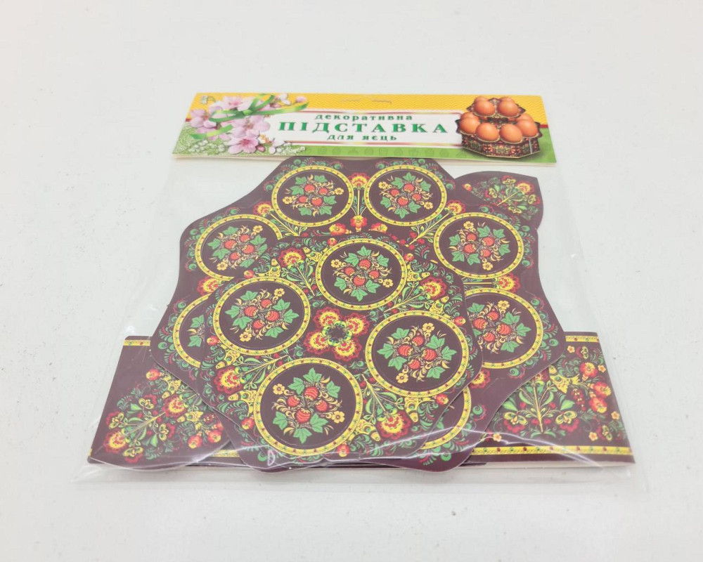 Декоративна підставка для яєць No12.1 "Хохлома" (12 яєць) висока (1 шт.) Харків - фото 4