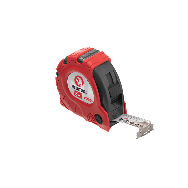 Рулетка з металевим полотном, з фіксатором, 5 м, 25 мм, "Супер Магніт" INTERTOOL MT-0306 Київ - фото 1