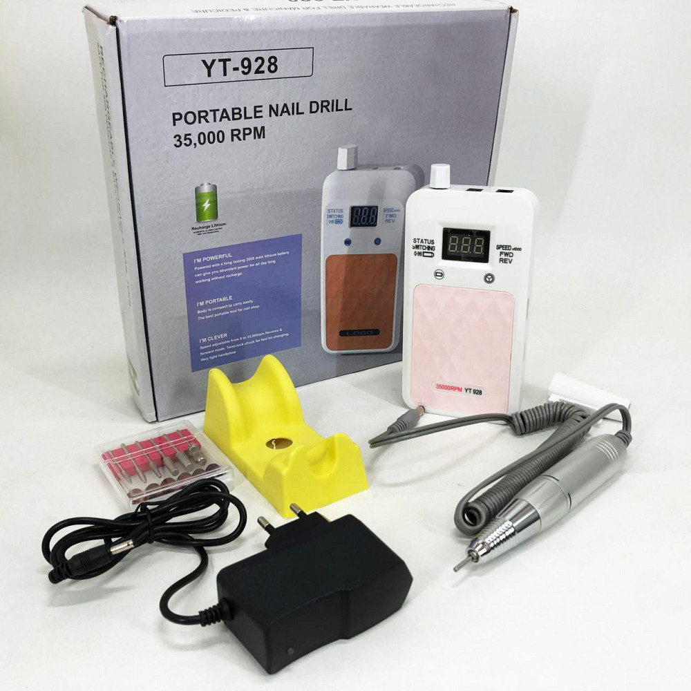 Фрезер для маникюра и коррекции ногтей Nail Drill YT-928 белый, Маникюрный фрезер с подсветкой UG-37 Львов - изображение 10