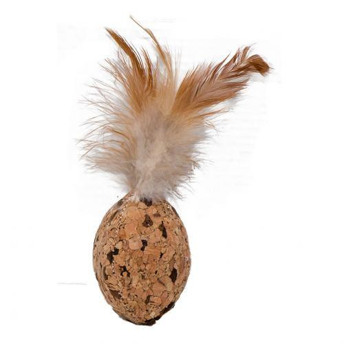 Іграшка Eastland М'яч регбі з мататабі для котів, з натуральної пробки, 6х4.5 см Київ - фото 1