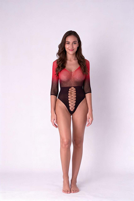 Боді Passion BS118 black/red Sex Aura Київ - фото 4