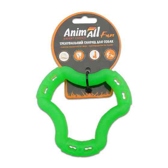Іграшка AnimAll Fun кільце 6 сторін для собак, зелене, 12 см Київ