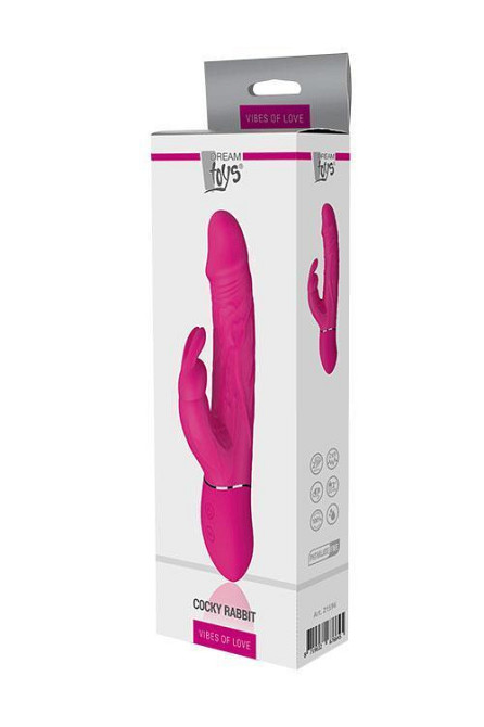 Подвійний вібратор кролик Dream Toys VIBES OF LOVE COCKY RABBIT MAGENTA Sex Aura Київ - фото 5